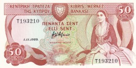 Cyprus, 50 Cents, 1989, UNC, p52
Estimate: USD 20-40
