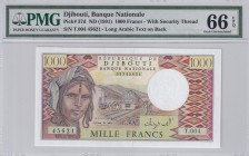 Djibouti, 1.000 Francs, 1991, UNC, p37d
PMG 66 EPQ
Estimate: USD 50-100