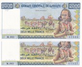 Djibouti, 2.000 Francs, 2005, UNC, p43, (Total 2 banknotes)
Estimate: USD 25-50