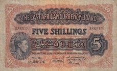 East Africa, 5 Shillings, 1941, VF, p28
Estimate: USD 75-150