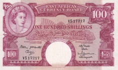 East Africa, 100 Shillings, 1962, VF(+), p44b
Queen Elizabeth II. Potrait
Estimate: USD 200-400