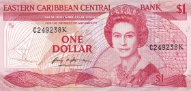 East Caribbean States, 1 Dollar, 1988, UNC(-), p21k
Queen Elizabeth II. Potrait
Estimate: USD 25-50