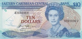 East Caribbean States, 10 Dollars, 1985/1993, UNC, p23v1
Queen Elizabeth II. Potrait
Estimate: USD 100-200