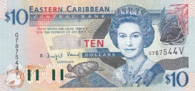 East Caribbean States, 10 Dollars, 2003, UNC, p43v
Queen Elizabeth II. Potrait
Estimate: USD 25-50