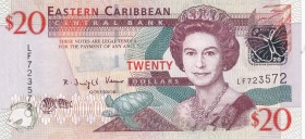 East Caribbean States, 20 Dollars, 2008, UNC, p49
Queen Elizabeth II. Potrait
Estimate: USD 50-100