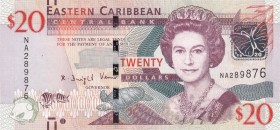 East Caribbean States, 20 Dollars, 2012, UNC, p53a
Queen Elizabeth II. Potrait
Estimate: USD 20-40