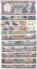 Ecuador, 5-10-20-50-100-500-1.000-5.000-10.000-20.000-50.000 Sucres, 1988/1999, UNC, (Total 11 banknotes)
5 Sucres, 1988, p120A; 10 Sucres, 1988, p12...