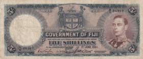 Fiji, 5 Shillings, 1951, VF, p37k
Stains
Estimate: USD 125-250
