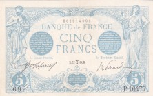France, 5 Francs, 1912/1917, XF, p70
Pressed
Estimate: USD 100-200