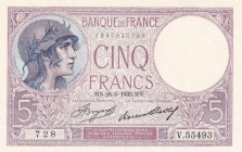 France, 5 Francs, 1933, UNC, p72e
Estimate: USD 25-50