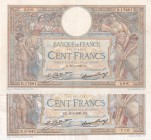 France, 100 Francs, 1927/1931, XF(-), p78b, (Total 2 banknotes)
The curb has cuts, pinholes and tape
Estimate: USD 20-40