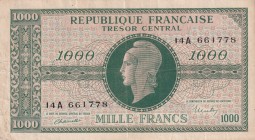France, 1.000 Francs, 1944, VF, p107
There are stains, openings and wear on the curb
Estimate: USD 40-80