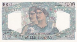 France, 1.000 Francs, 1948, AUNC(-), p130b
There are pinhole.
Estimate: USD 150-300