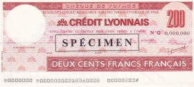 France, 200 Francs, UNC, SPECIMEN
Credit Lyonnais
Estimate: USD 250-500