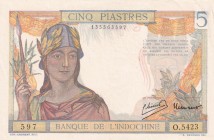 French Indo-China, 5 Piastres, 1946, UNC(-), p55c
Estimate: USD 50-100
