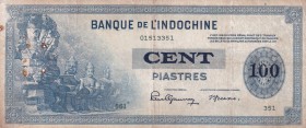 French Indo-China, 100 Piastres, 1945, FINE, p78a
There are spots, pinholes and disconnections
Estimate: USD 20-40