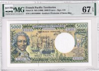 French Pacific Territories, 5.000 Francs, 1996, UNC, p3i
PMG 67 EPQ, High Condition, Commemorative
Estimate: USD 250-500