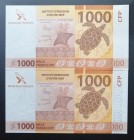 French Pacific Territories, 1.000 Francs, 2014, UNC, p6, (Total 2 banknotes)
Estimate: USD 40-80