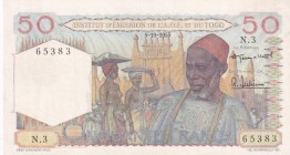 French West Africa, 50 Francs, 1955, XF, p44
Estimate: USD 50-100