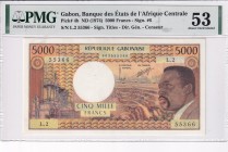 Gabon, 5.000 Francs, 1974, AUNC, p4b
PMG 53
Estimate: USD 450-900