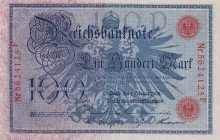 Germany, 100 Mark, 1908, UNC, p33
Reichsbanknote
Estimate: USD 15-30