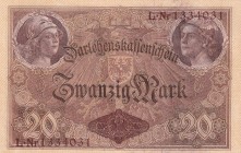 Germany, 20 Mark, 1914, UNC, p48b
7 Digit serial
Estimate: USD 75-150