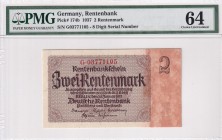 Germany, 2 Rentenmark, 1937, UNC, p174b
PMG 64
Estimate: USD 35-70