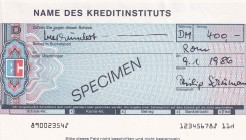 Germany, 1986, UNC, SPECIMEN
Name Des Kreditinstituts
Estimate: USD 200-400