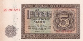 Germany - Democratic Republic, 5 Deutsche Mark, 1948, UNC, p11b
There is a fracture in the lower right corner
Estimate: USD 10-20