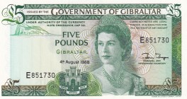 Gibraltar, 5 Pounds, 1988, UNC, p21b
Estimate: USD 30-60