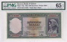 Greece, 1.000 Drachmai, 1939, UNC, p110a
PMG 65 EPQ
Estimate: USD 50-100