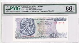 Greece, 50 Drachmai, 1978, UNC, p199
PMG 66 EPQ
Estimate: USD 30-60