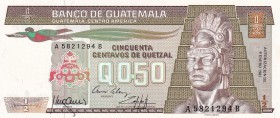 Guatemala, 1/2 Quetzal, 1985, UNC, p65
Estimate: USD 10-20