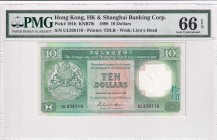Hong Kong, 10 Dollars, 1988, UNC, p191b
PMG 66 EPQ
Estimate: USD 30-60