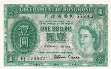 Hong Kong, 1 Dollar, 1956/1959, UNC, p324Av
Queen Elizabeth II. Potrait
Estimate: USD 50-100