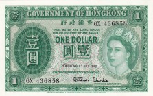 Hong Kong, 1 Dollar, 1959, UNC, p324Ab
Queen Elizabeth II. Potrait
Estimate: USD 75-150