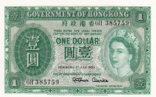 Hong Kong, 1 Dollar, 1956/1959, UNC, p324Ab
Queen Elizabeth II portrait, Polymer plastic banknote
Estimate: USD 50-100