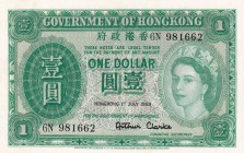 Hong Kong, 1 Dollar, 1959, AUNC, p324Ab
Estimate: USD 35-70