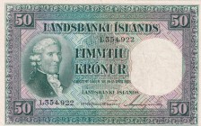 Iceland, 50 Kronur, 1928, XF(-), p34a
Estimate: USD 50-100