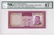 Iran, 100 Rials, 1963, UNC, p77
PMG 67 EPQ, High condition
Estimate: USD 50-100