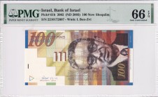 Israel, 100 New Sheqalim, 2002, UNC, p61b
PMG 66 EPQ
Estimate: USD 125-250