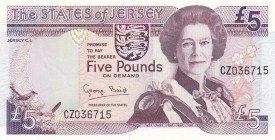 Jersey, 5 Pounds, 1989, UNC, p14r, REPLACEMENT
Estimate: USD 50-100