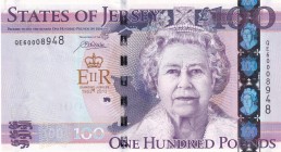 Jersey, 100 Pounds, 2012, UNC, p37a
Queen Elizabeth II Portrait, Commemorative Banknote
Estimate: USD 200-400