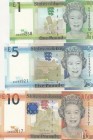 Jersey, 1-5-10 Pounds, 2010, p32; p33; p34, (Total 3 banknotes)
Queen Elizabeth II. Potrait
Estimate: USD 30-60