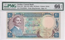 Jordan, 20 Dinars, 1985, UNC, p22c
PMG 66 EPQ
Estimate: USD 150-300