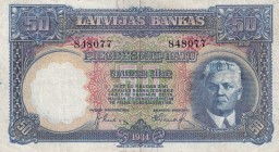 Latvia, 50 Latu, 1934, XF(-), p20a
Estimate: USD 25-50