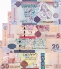Libya, 1-5-20-50 Dinars, 2008/2009, UNC, p71; p72; p74; p75, (Total 4 banknotes)
Estimate: USD 40-80