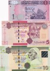 Libya, 1-5-10 Dinars, 2011/2013, UNC, p76; p77; p78A, (Total 3 banknotes)
Estimate: USD 20-40