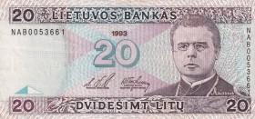 Lithuania, 20 Litu, 1993, XF, p57a
Estimate: USD 20-40