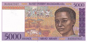 Madagascar, 5.000 Francs=1.000 Ariary, 1995, UNC, p78b
Estimate: USD 15-30